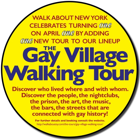 Walk About New York, Birthday, April 1, First Anniversary, Gay Village Walking Tour,