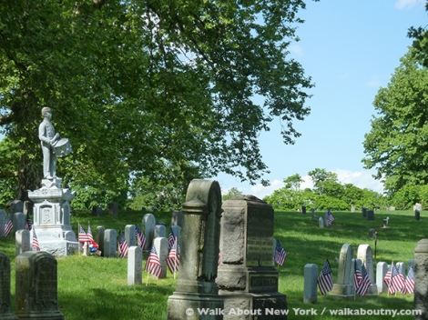 Green-Wood Cemetery, Brooklyn, Clarence McKenzie, Civil War, Drummer Boy, Zinc, Gay Graves Tour, Memorial Day,