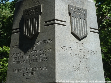 Seventh Regiment Memorial, John Quincy Adams Ward, Richard Morris Hunt, Central Park, Central Park Walking Tour, Memorial Day, Civil War,